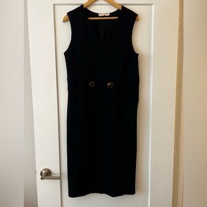 Tori Burch black sleeveless midi dress in size L
